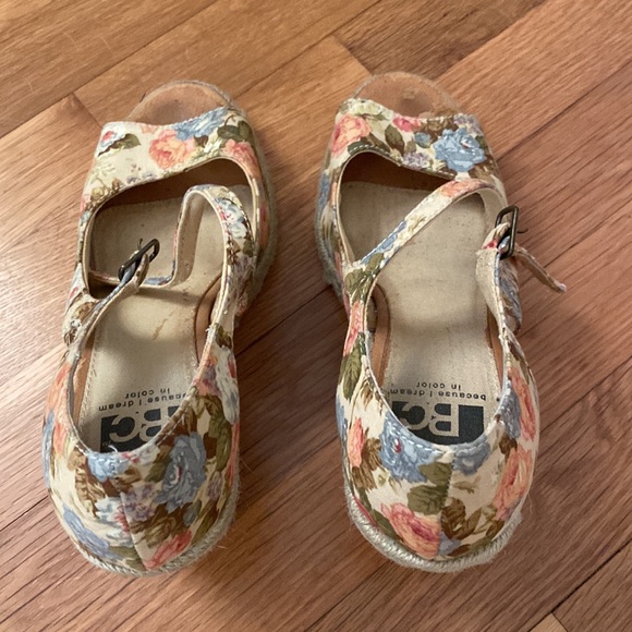BC footwear floral Espadrille Wedge Sandals 8 - Picture 3 of 4